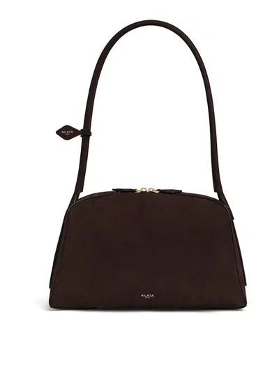 Alaïa Le Bouledogue Nubuck Bag In Brown