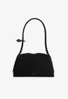 Alaïa Le Bouledogue Bowling Shoulder Bag In Nubuck Leather In Black