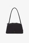 Alaïa Le Bouledogue Bowling Shoulder Bag In Nubuck Leather In Black
