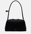 Alaïa Le Bulldog Medium Suede Shoulder Bag In Black