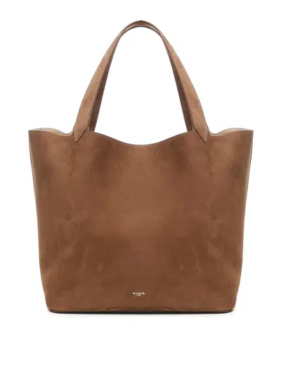 Alaïa Le Cabas Nubuck Bag In Brown