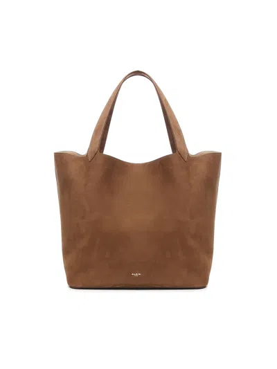 Alaïa Le Cabas Nubuck Bag In Brown