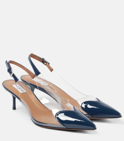 Alaïa Le Caur Patent-leather And Pvc Slingback Pumps In Green