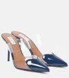 Alaïa Clear Cap-toe Mule Pumps In Blue
