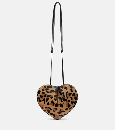 Alaïa Alaia Le Coeur Bag In Leopard-print Calf Hair Women In Black