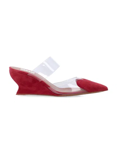 Alaïa Alaia Le Caur Heart Cut-out Suede Wedge Flats In Rosso