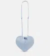 Alaïa Le Coeur Light Blue Leather Crossbody Bag In Blue