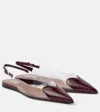 Alaïa Le Caur Pu And Patent-leather Slingback Point-toe Flats In Burgundy