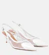 Alaïa Azzedine Alaia Women's White Coeur 55 Patent-leather Slingback Courts In Weiss