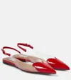 Alaïa Heart Clear Slingback Ballerina Flats In Red