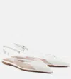 Alaïa Heart Clear Slingback Ballerina Flats In White