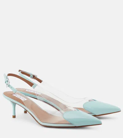 Alaïa Blue Heart Slingback Patent Lambskin Heels