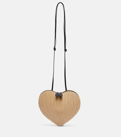 Alaïa Le Caur Straw Crossbody Bag