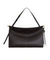 Alaïa Le Click East West Large Bag In Leather In Dark Brown