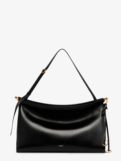 ALAÏA LE CLICK EAST WEST LARGE LEATHER SHOULDER BAG