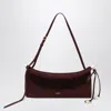 Alaïa Le Click East West Medium Bag In Garnet Nubuck In Red