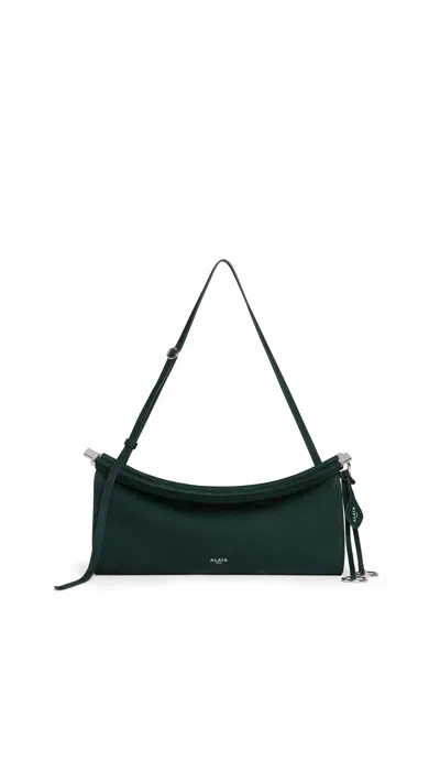 Alaïa Le Click East West Medium Bag In Nubuck In Black