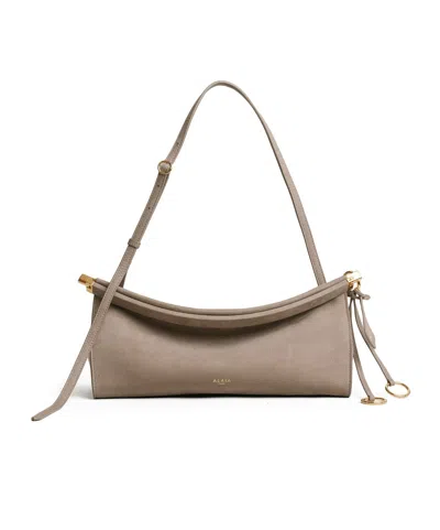 Alaïa Le Click East West Medium Bag In Nubuck In Gray