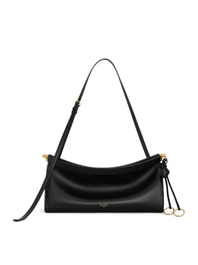 Alaïa Le Click East West Medium Leather Bag In Black