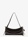 Alaïa Alaia Women East West Leather Shoulder Bag With Engraved Lettering Logo In Black