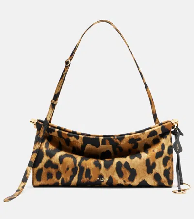 Alaïa Le Click East West Medium Printed Shoulder Bag In Brown