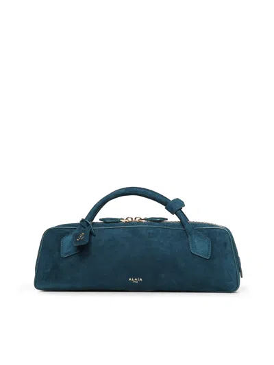Alaïa Le Click East West Medium Shoulder Bag In Blue