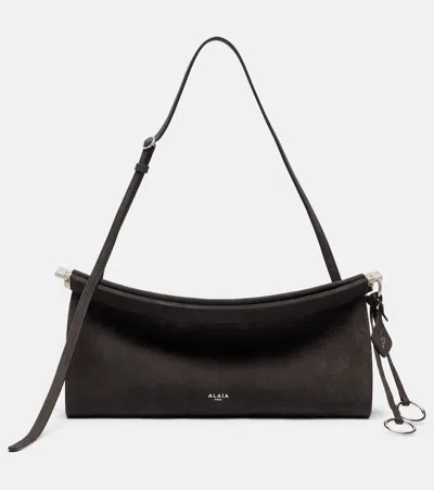 Alaïa Le Click East West Medium Shoulder Bag In Gray