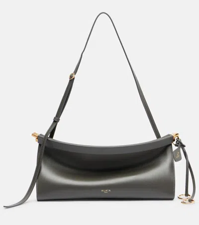 Alaïa Le Click East West Medium Shoulder Bag In Gray