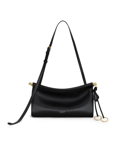 Alaïa Alaia Midnight Blue Suede Small Le Click East West Bag Women In Black