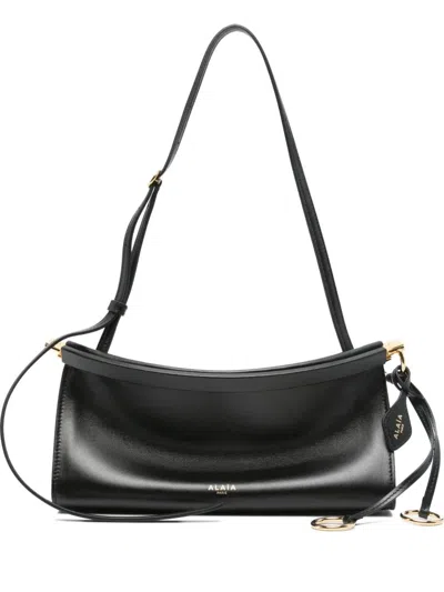 Alaïa Le Click East West Small Leather Shoulder Bag In Black