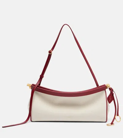 Alaïa Medium Canvas Le Click East West Shoulder Bag In Purple