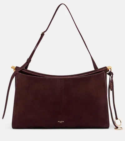 Alaïa Le Click Medium Leather Shoulder Bag In Burgundy
