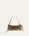 Alaïa Medium Twill Le Click East West Shoulder Bag In Pink