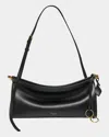 Alaïa Le Click Medium Shoulder Bag In Glossy Leather In 999 Noir
