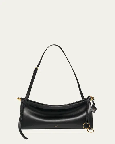 Alaïa Le Click Medium Shoulder Bag In Glossy Leather In 999 Noir
