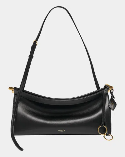 Alaïa Le Click Medium Shoulder Bag In Glossy Leather In Black