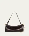 Alaïa Le Click Medium Shoulder Bag In Glossy Leather In Brown