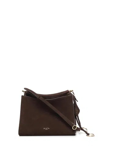 Alaïa Le Click Mini Bag In Nubuck In Brown