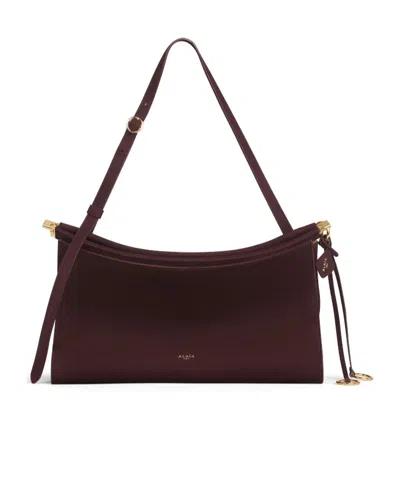 Alaïa Alaia Pocket 35 Mini Shoulder Bag In Burgundy