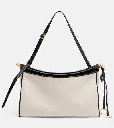 Alaïa Le Click Pocket Large Canvas Tote Bag In White