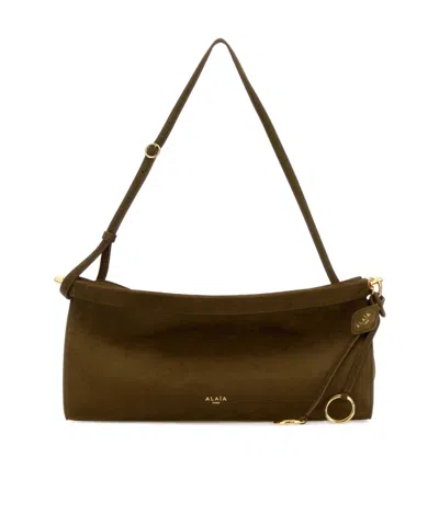 Alaïa Shoulder Bag Woman Color Kaki In Green