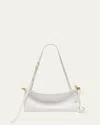 Alaïa Womens Blanc Optique Le Click East West Medium Leather Shoulder Bag In 010 Blanc Optique
