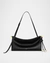 Alaïa Le Click Medium Shoulder Bag In Glossy Leather In 999 Noir