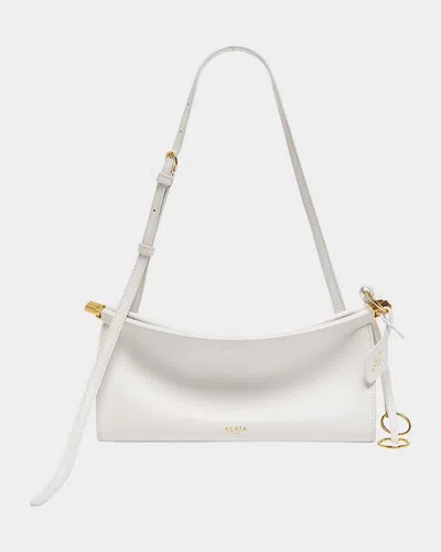 Alaïa Le Click Small Shoulder Bag In Glossy Leather In White