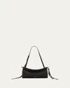 Alaïa Le Click Small Shoulder Bag In Glossy Leather In Noir