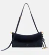 Alaïa Le Click Small Suede Shoulder Bag In Blue