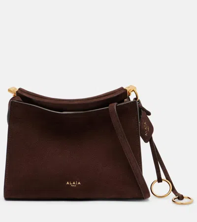 Alaïa Le Click Small Suede Shoulder Bag In Brown