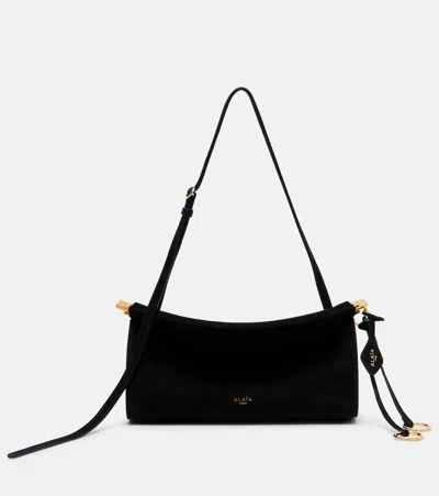 Alaïa Le Click Suede Shoulder Bag In Black