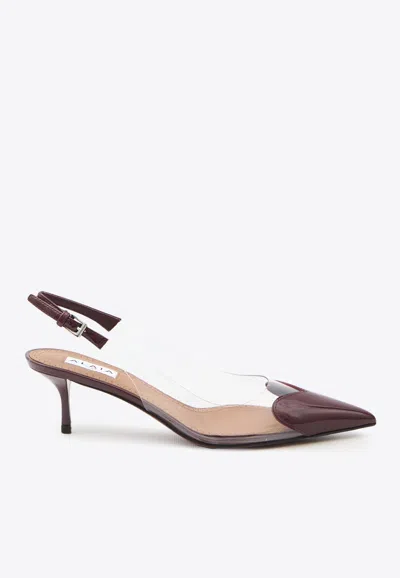 Alaïa Le Coeur 55 Slingback Pumps In Burgundy