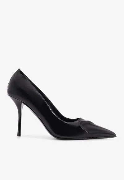 Alaïa Le Coeur 90 Pumps In Patent Leather In Black